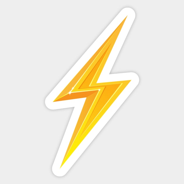 Thunder or lightning bolt - golden yellow Sticker by Mhea